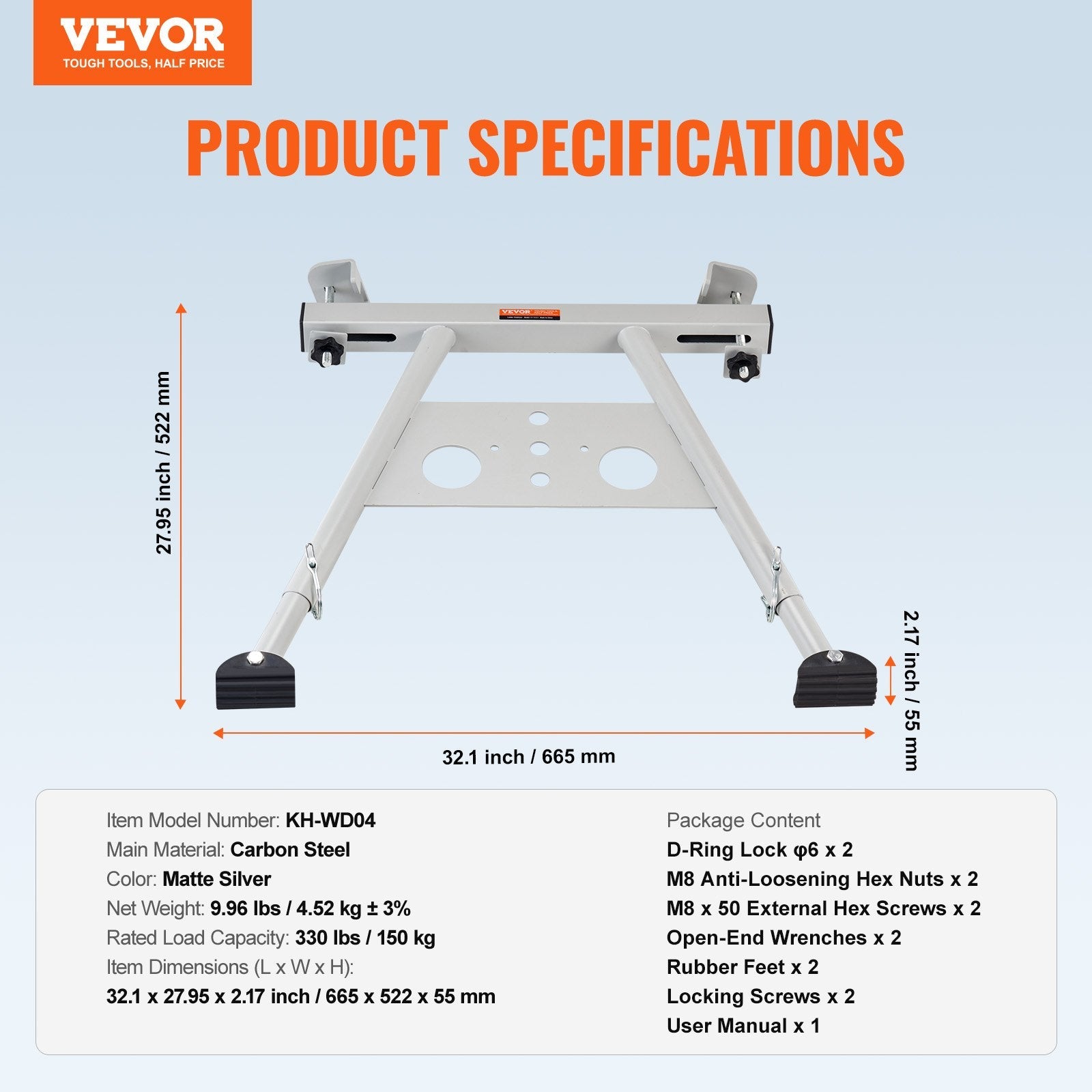 VEVOR Ladder Stabilizer Adjustable Feet Extension Standoff Heavy Duty Accessory 