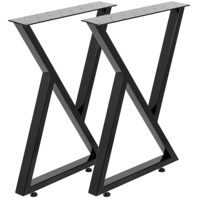 VEVOR Metal Table Legs Set of 2 Dining Table Legs Black Desk Legs, 28? Height 20? Width Heavy Duty Bench Legs Zig Zag Style Coffee Table Legs Base Modern DIY Steel Table Legs 