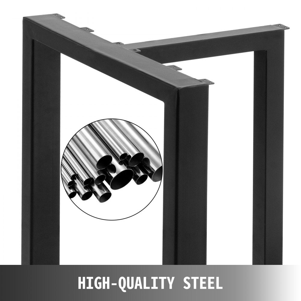 VEVOR Metal Table Legs Set of 2, Dining Table Legs 28” Height, 18” Width, Desk Legs T-Shaped, Bench Legs Feet, Industrial DIY Coffee Table Legs, 1763lbs Load Capacity, Steel Table Legs for Kitchen 
