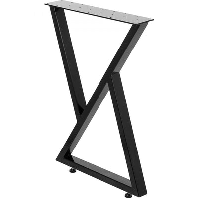 VEVOR Metal Table Legs Set of 2 Dining Table Legs Black Desk Legs 28? Height 24? Width Bench Legs Zig Zag Style Coffee Table Legs 1763lbs Load Capacity Steel Table Legs Heavy Duty Base Modern DIY 