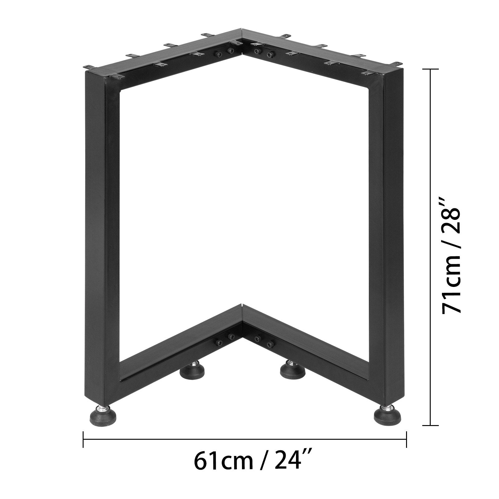 Metal Table Legs Dining Table Legs 28"height, 24"width L-shaped Desk Legs 2pcs 