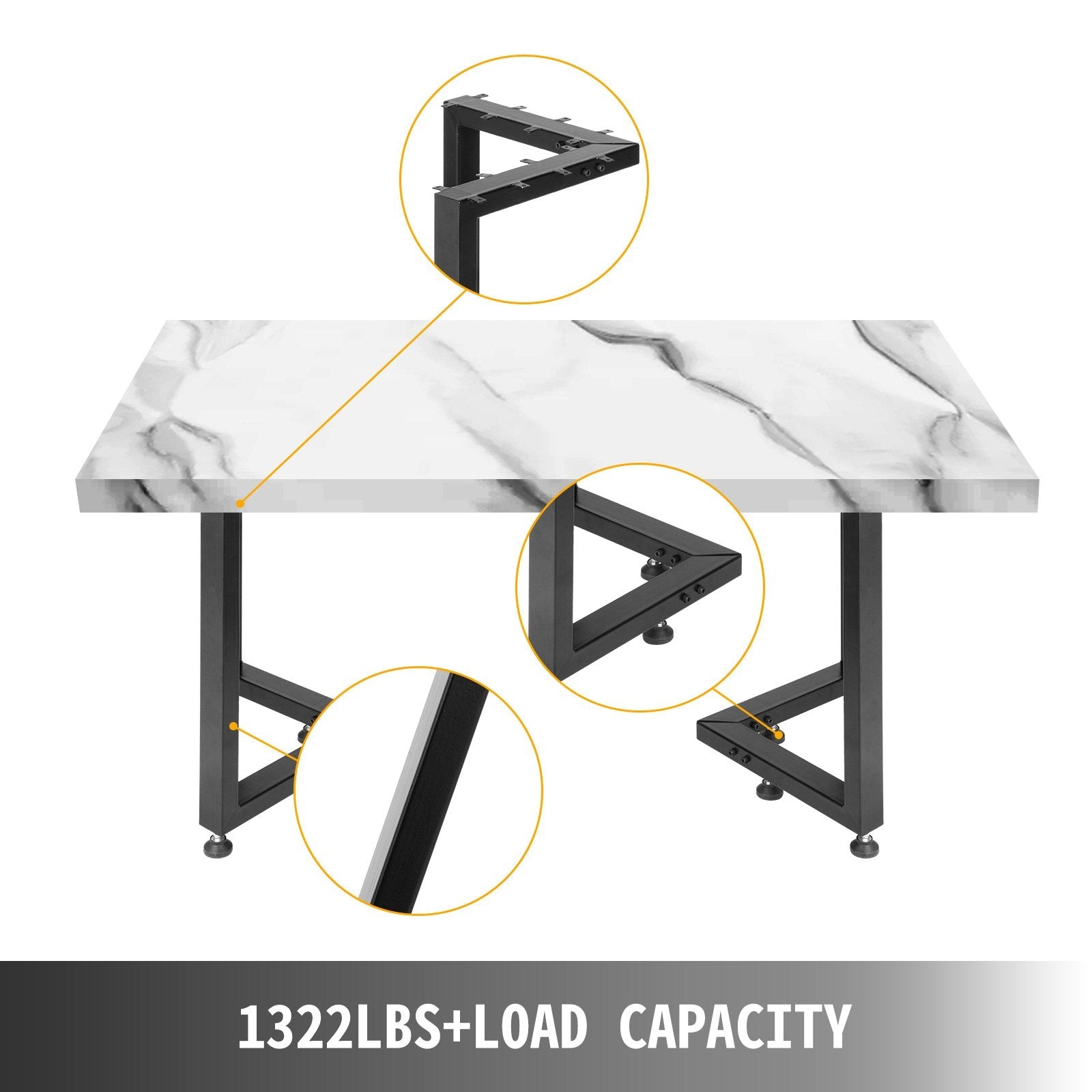 Metal Table Legs Dining Table Legs 28"height, 24"width L-shaped Desk Legs 2pcs 