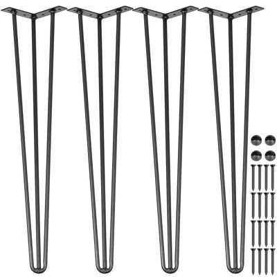 VEVOR Hairpin Table Legs 30 inch, Set of 4 DIY Desk Table Legs 3 Rods Heavy Duty 