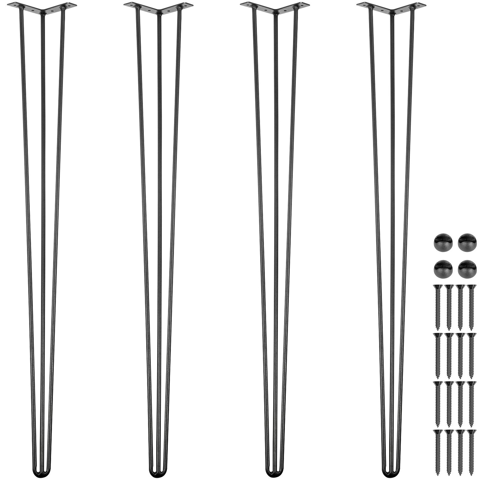 VEVOR Hairpin Table Legs 36 inch, Set of 4 DIY Desk Table Legs 3 Rods Heavy Duty 