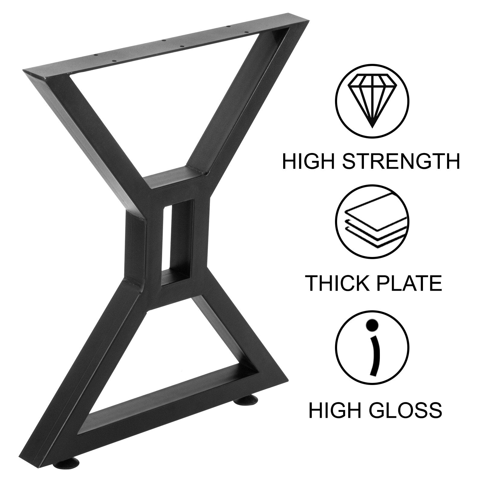 VEVOR Dining Table Legs 28inch Metal Table Legs 2PCs Black Iron for Office Table 