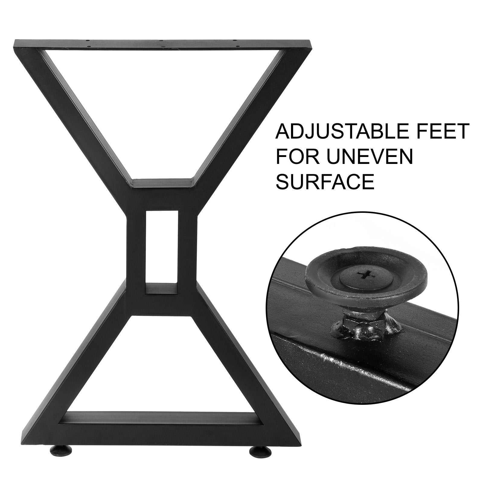 VEVOR Dining Table Legs 28inch Metal Table Legs 2PCs Black Iron for Office Table 