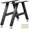 VEVOR Metal Table Legs 16 x 17.7 inch A-Shaped Desk Legs Set of 2 Heavy Duty Bench Legs Rustic Metal Furniture Legs Wrought Iron Coffee Table Legs Home DIY for Dining Table w/ Floor Protectors Black