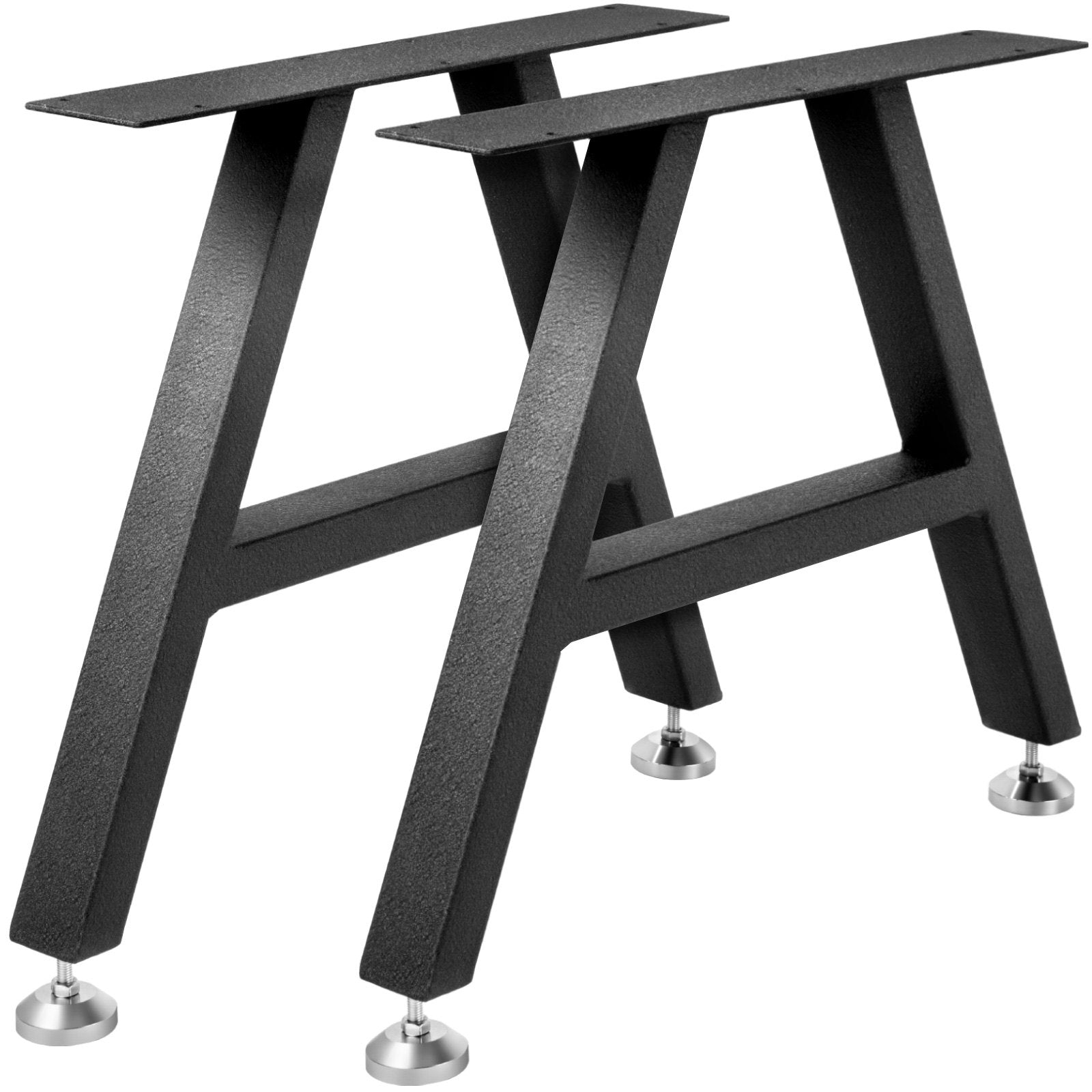 VEVOR Metal Table Legs 16 x 17.7 inch A-Shaped Desk Legs Set of 2 Heavy Duty Bench Legs Rustic Metal Furniture Legs Wrought Iron Coffee Table Legs Home DIY for Dining Table w/ Floor Protectors Black 