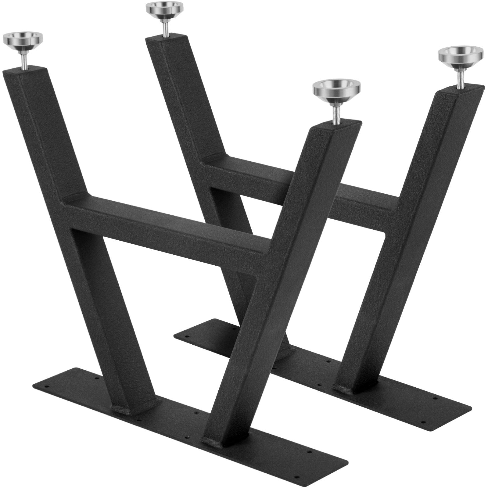 VEVOR Metal Table Legs 16 x 17.7 inch A-Shaped Desk Legs Set of 2 Heavy Duty Bench Legs Rustic Metal Furniture Legs Wrought Iron Coffee Table Legs Home DIY for Dining Table w/ Floor Protectors Black 