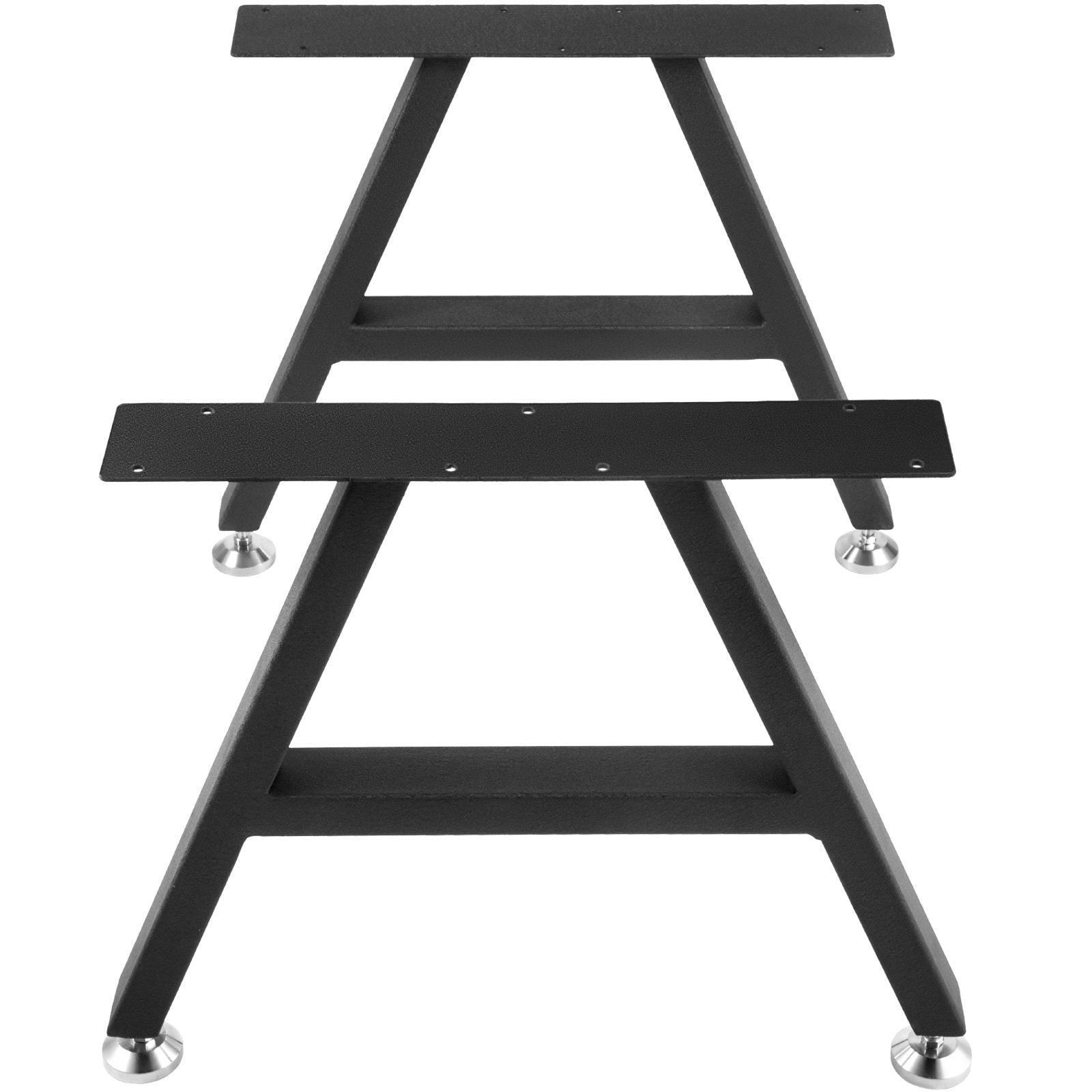 VEVOR Metal Table Legs 16 x 17.7 inch A-Shaped Desk Legs Set of 2 Heavy Duty Bench Legs Rustic Metal Furniture Legs Wrought Iron Coffee Table Legs Home DIY for Dining Table w/ Floor Protectors Black 