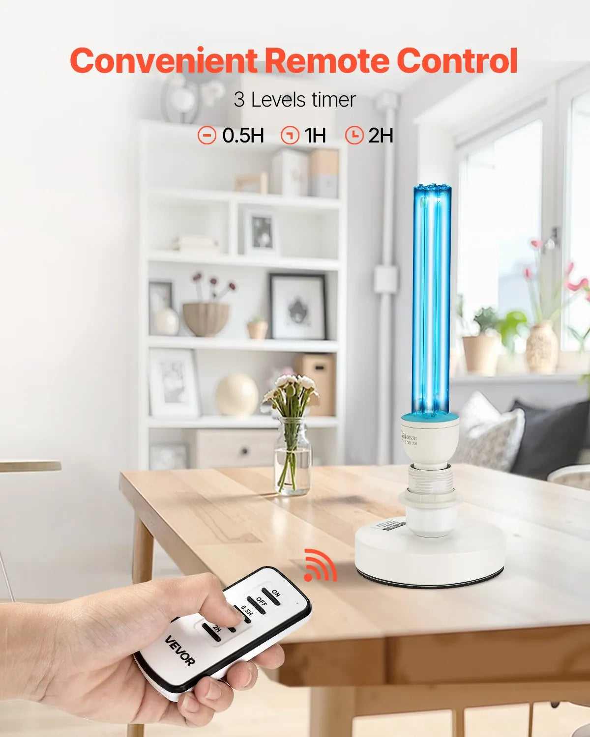 VEVOR UV Light 25W Ultraviolet Lamp with Ozone Purifier UVC Lamp Remote Control