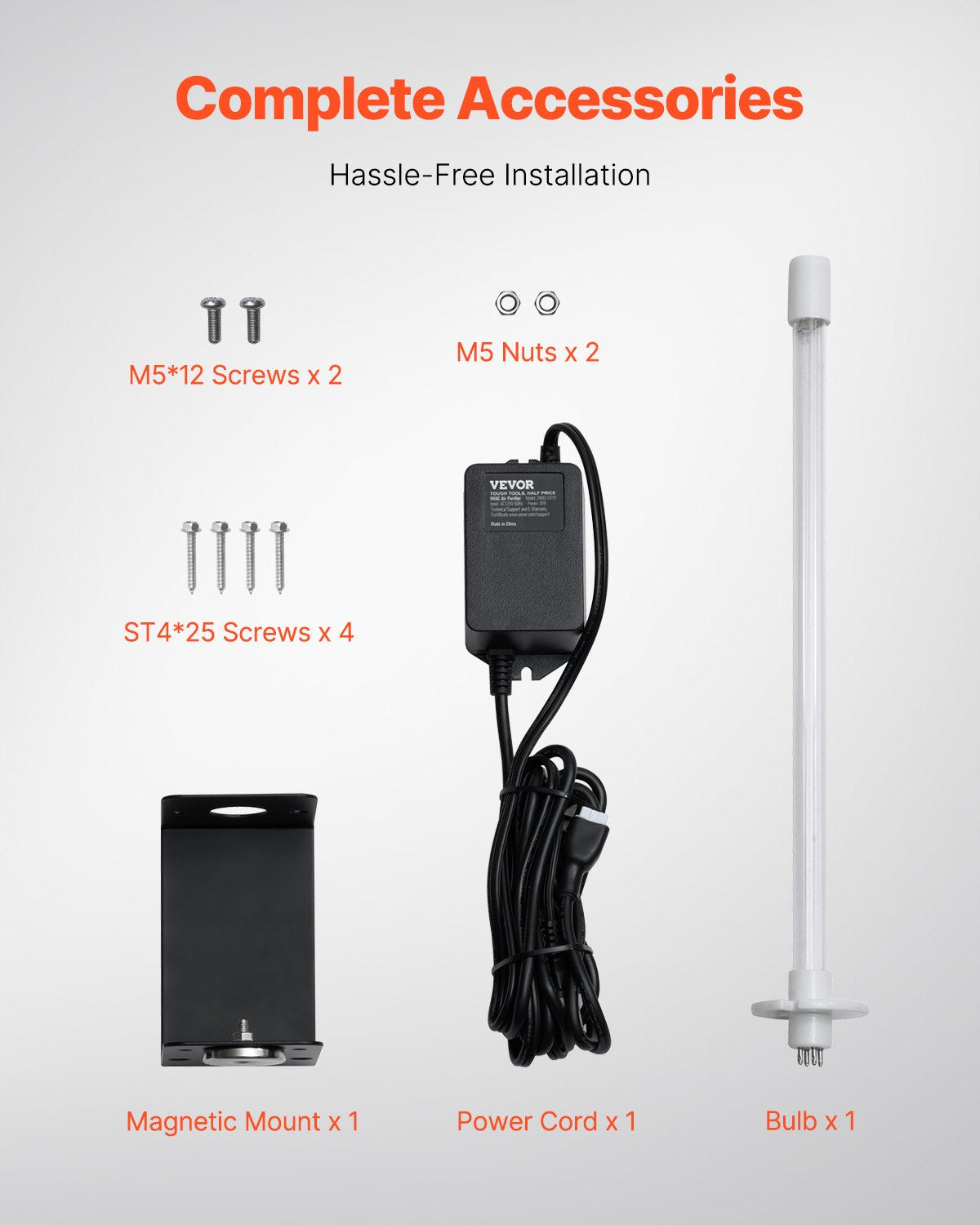 VEVOR HVAC Air Purifier 18W 14inch Light Coil Cleaner with Magnet in Duct 