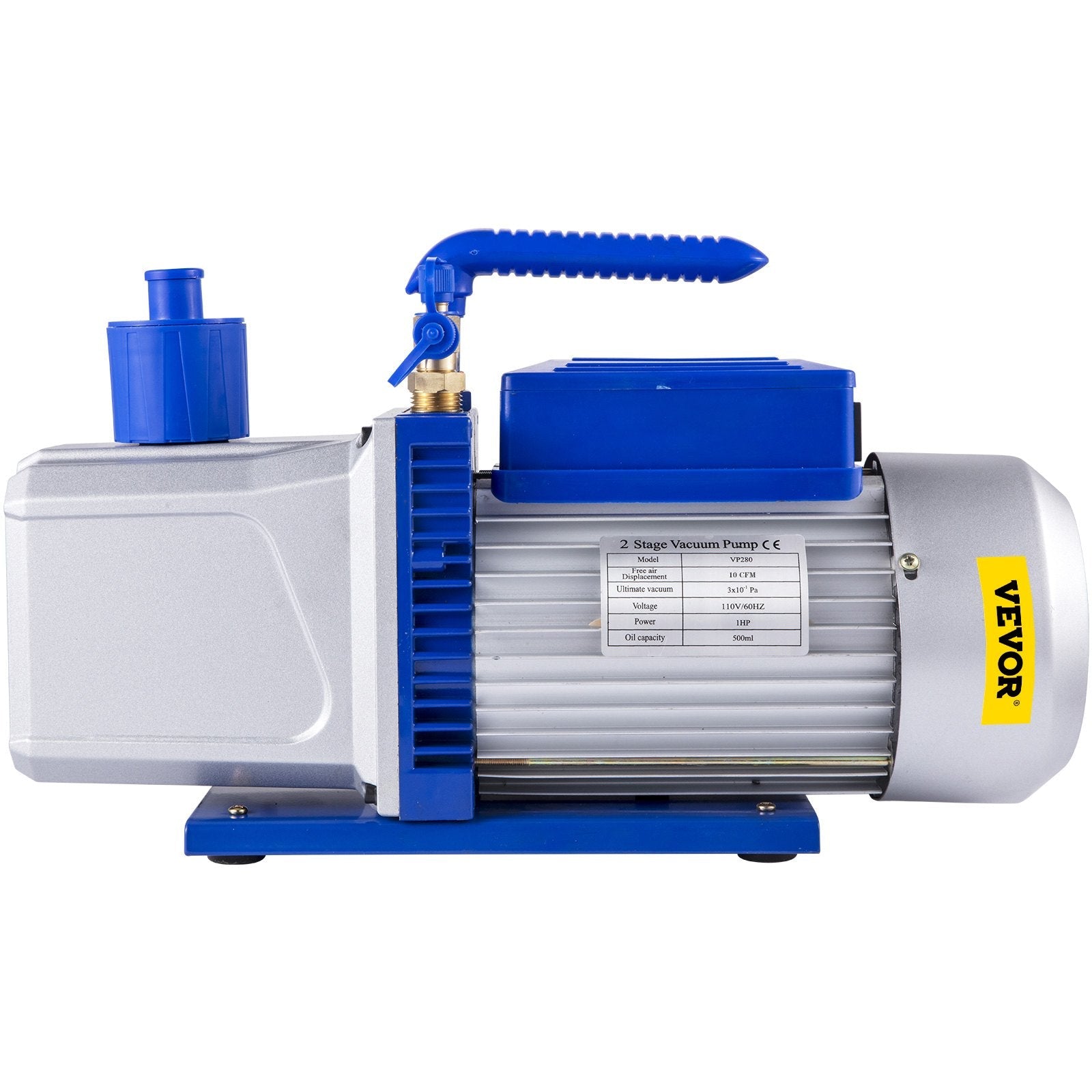 VEVOR Vacuum Pump 12CFM 1HP Vane Vacuum Pump Two Stage 3 x 10-1 Pa Ultimate HVAC Rotary Auto AC Refrigerant Vacuum Pump, for Automobile Reparation Vacuum Evacuation 