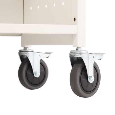 VEVOR Book Cart, 330 lbs Library Cart, 31.1" x 15.2" x 49.2" Rolling Book Cart, Single Sided V-Shaped Sloped Shelves with 4-Inch Lockable Wheels for Home Shelves Office and School, Book Truck in White 