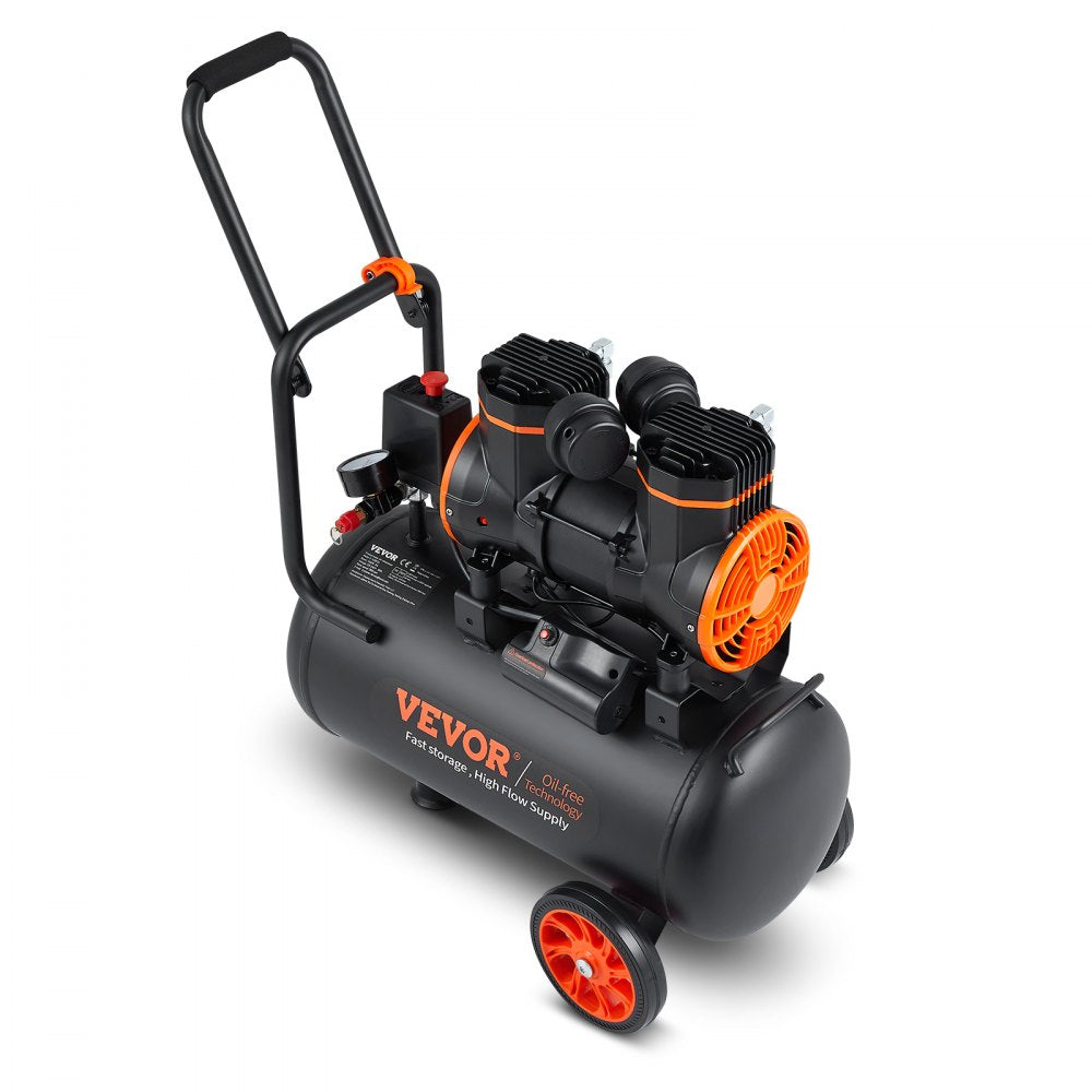 VEVOR Air Compressor 6.3 Gallon 1450W 3.35 CFM@ 90PSI 70 dB Ultra Quiet Oil Free 
