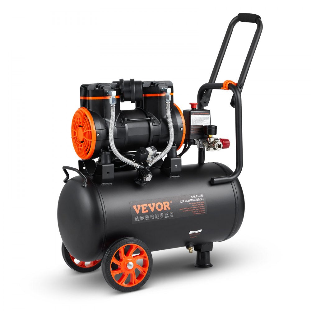 VEVOR Air Compressor 6.3 Gallon 1450W 3.35 CFM@ 90PSI 70 dB Ultra Quiet Oil Free 