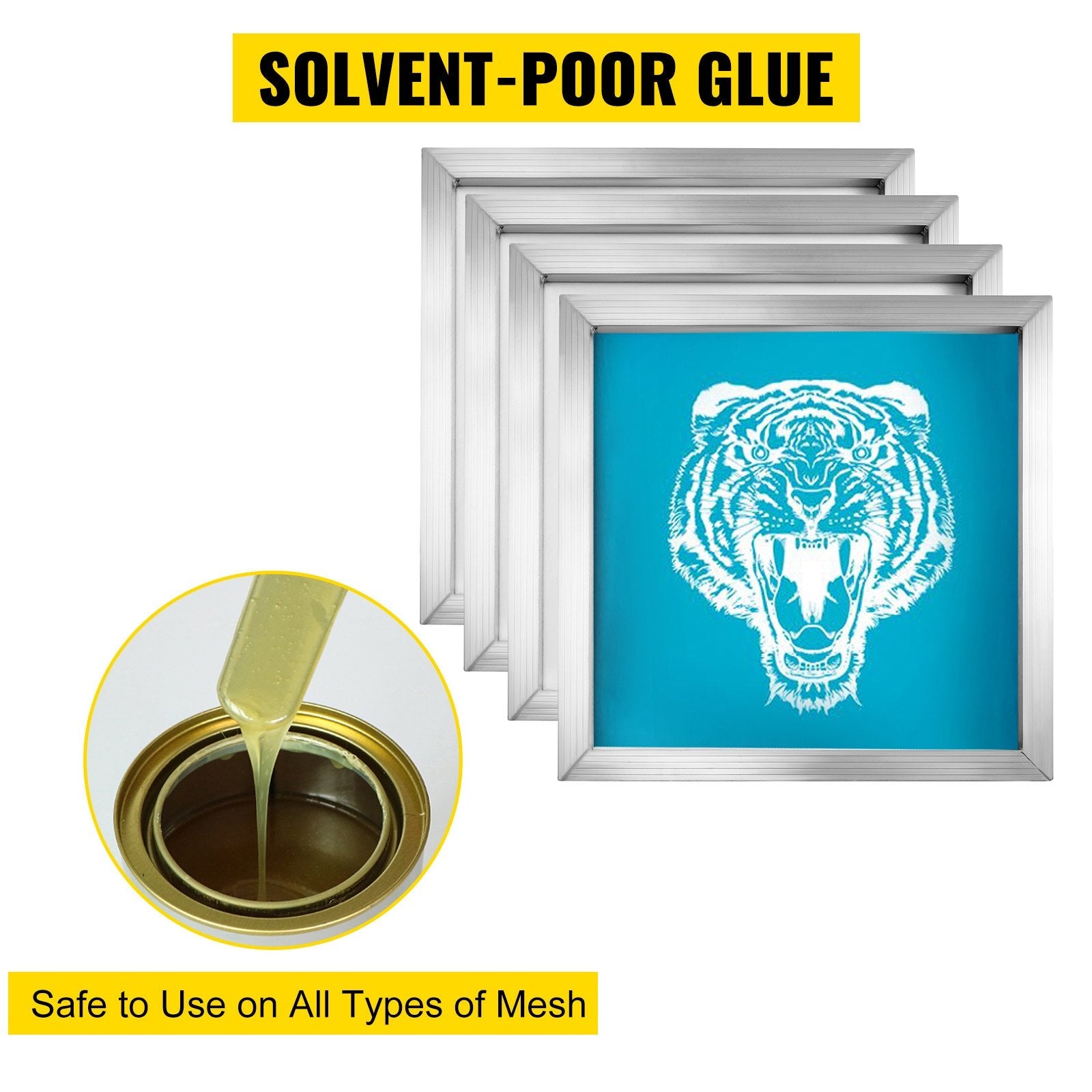 VEVOR Screen Printing Frame 6 Pieces Aluminum 10x14 Inch Silk Screen Printing Frame with White 156 Count Mesh Screen Print Screen Frame 