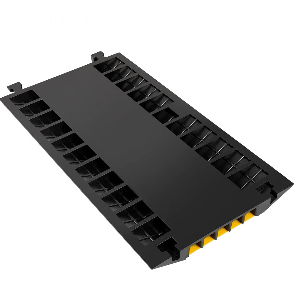 VEVOR 5 Channel Rubber Cable Protectors Extreme Cable Ramps 66000lbs Heavy Duty 5 Slots Protective Cable Wire Cord Ramp Driveway Rubber Traffic Speed Bumps 
