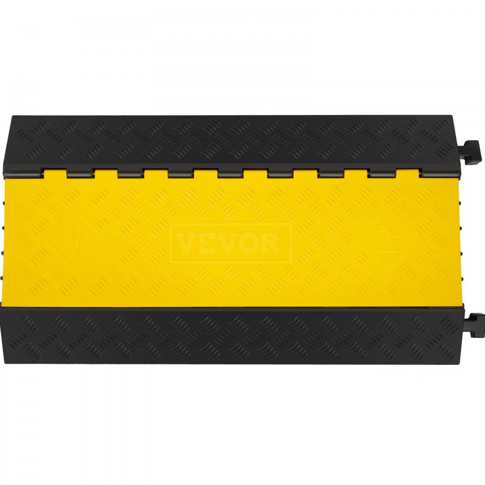 VEVOR 5 Channel Rubber Cable Protectors Extreme Cable Ramps 66000lbs Heavy Duty 5 Slots Protective Cable Wire Cord Ramp Driveway Rubber Traffic Speed Bumps 