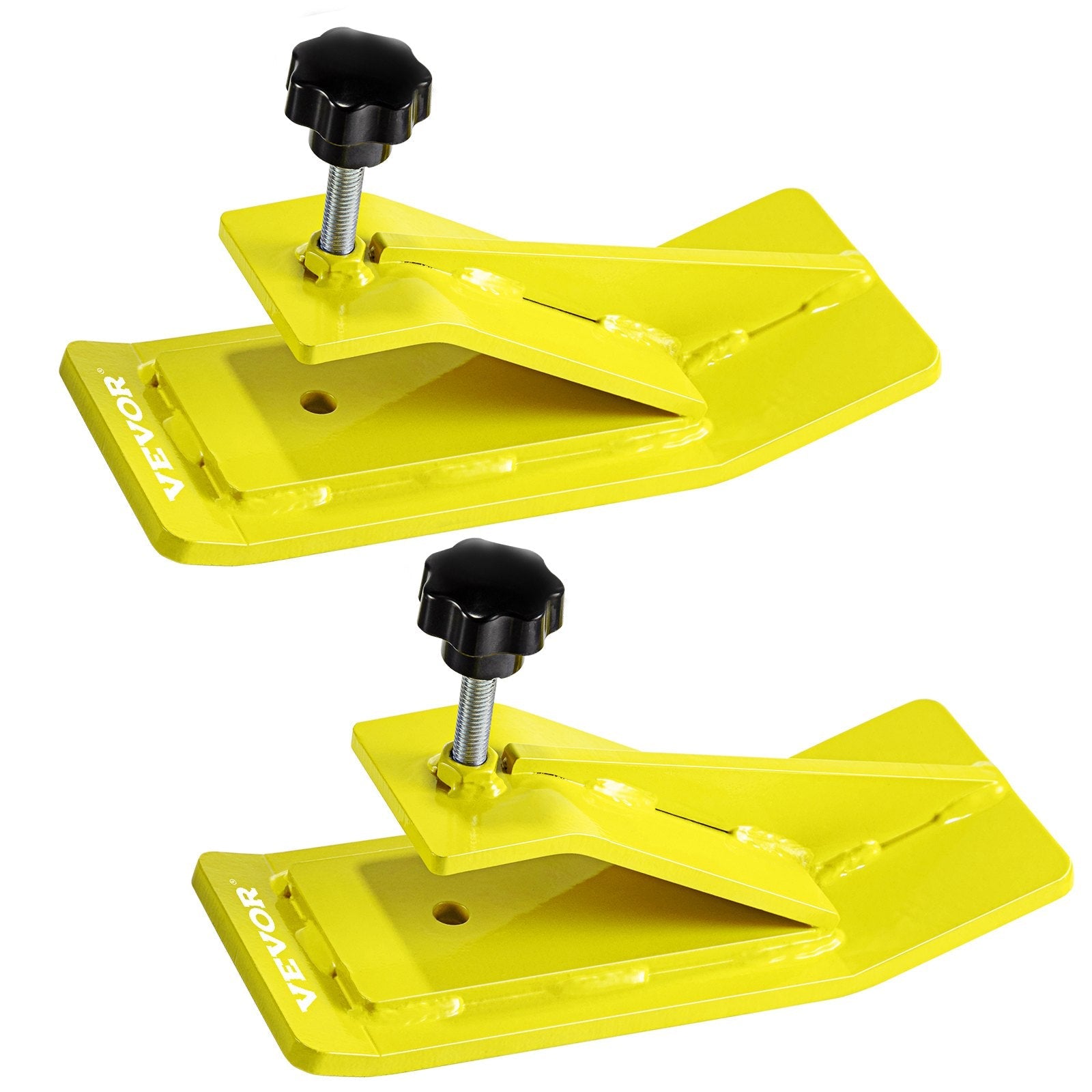 VEVOR 2pcs Tractor Bucket Protector Ski Edge Tamer Protector Snow Removal Yellow 