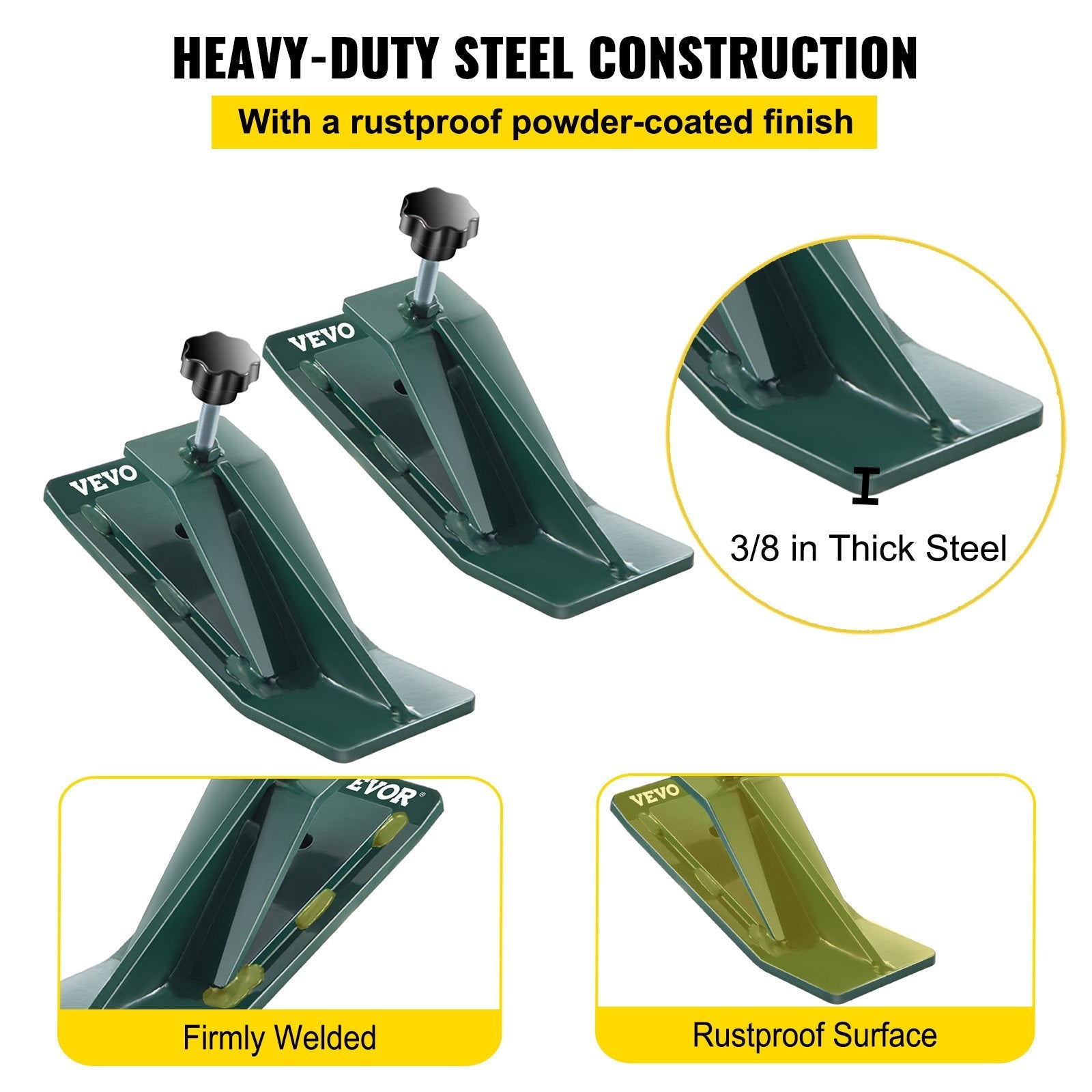 VEVOR 2pcs Tractor Bucket Protector Ski Edge Tamer Protector Snow Removal Green 