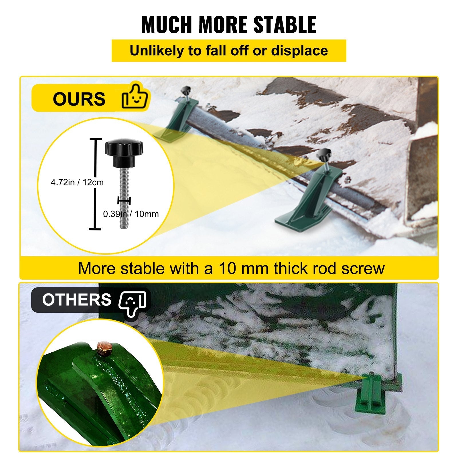 VEVOR 2pcs Tractor Bucket Protector Ski Edge Tamer Protector Snow Removal Green 