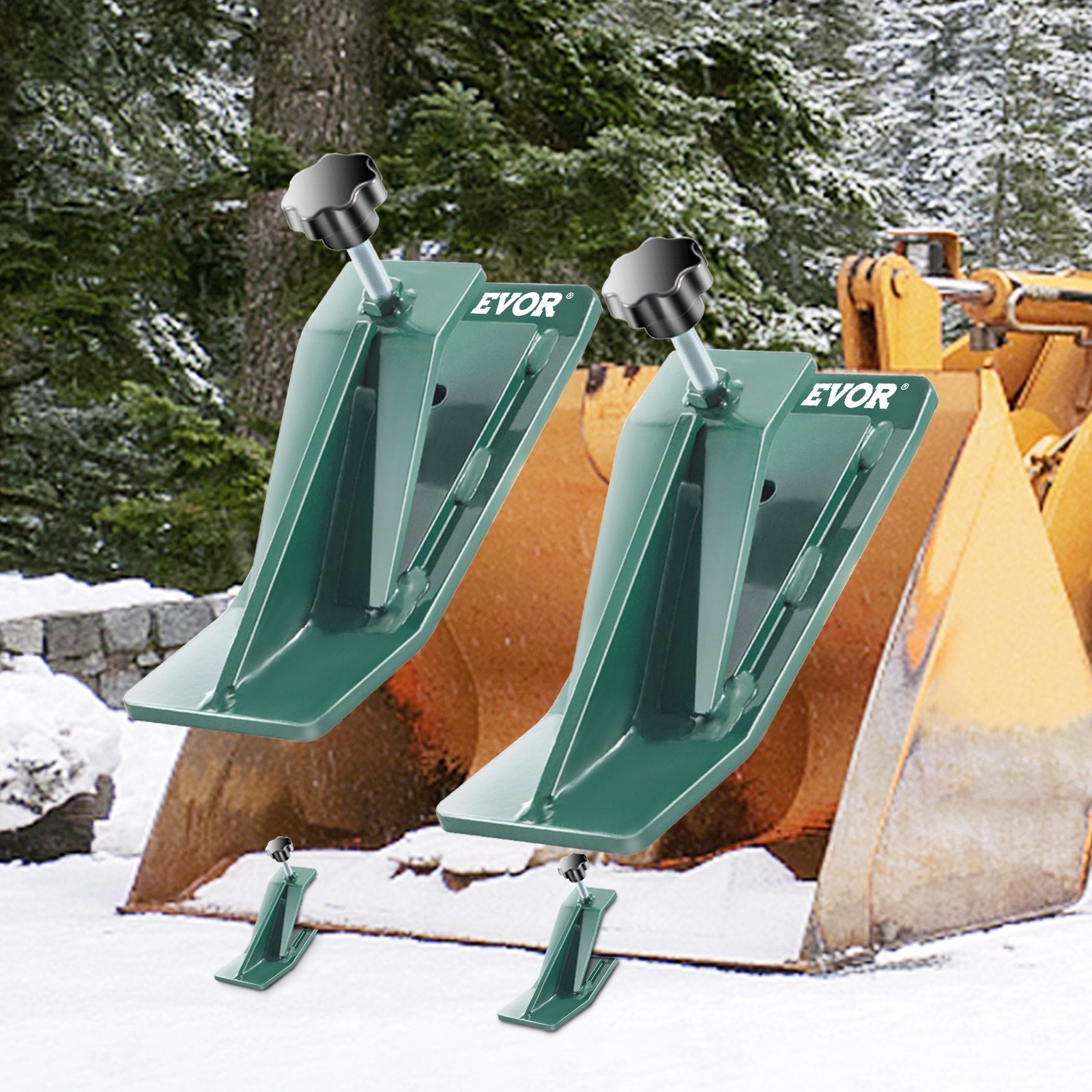 VEVOR 2pcs Tractor Bucket Protector Ski Edge Tamer Protector Snow Removal Green 