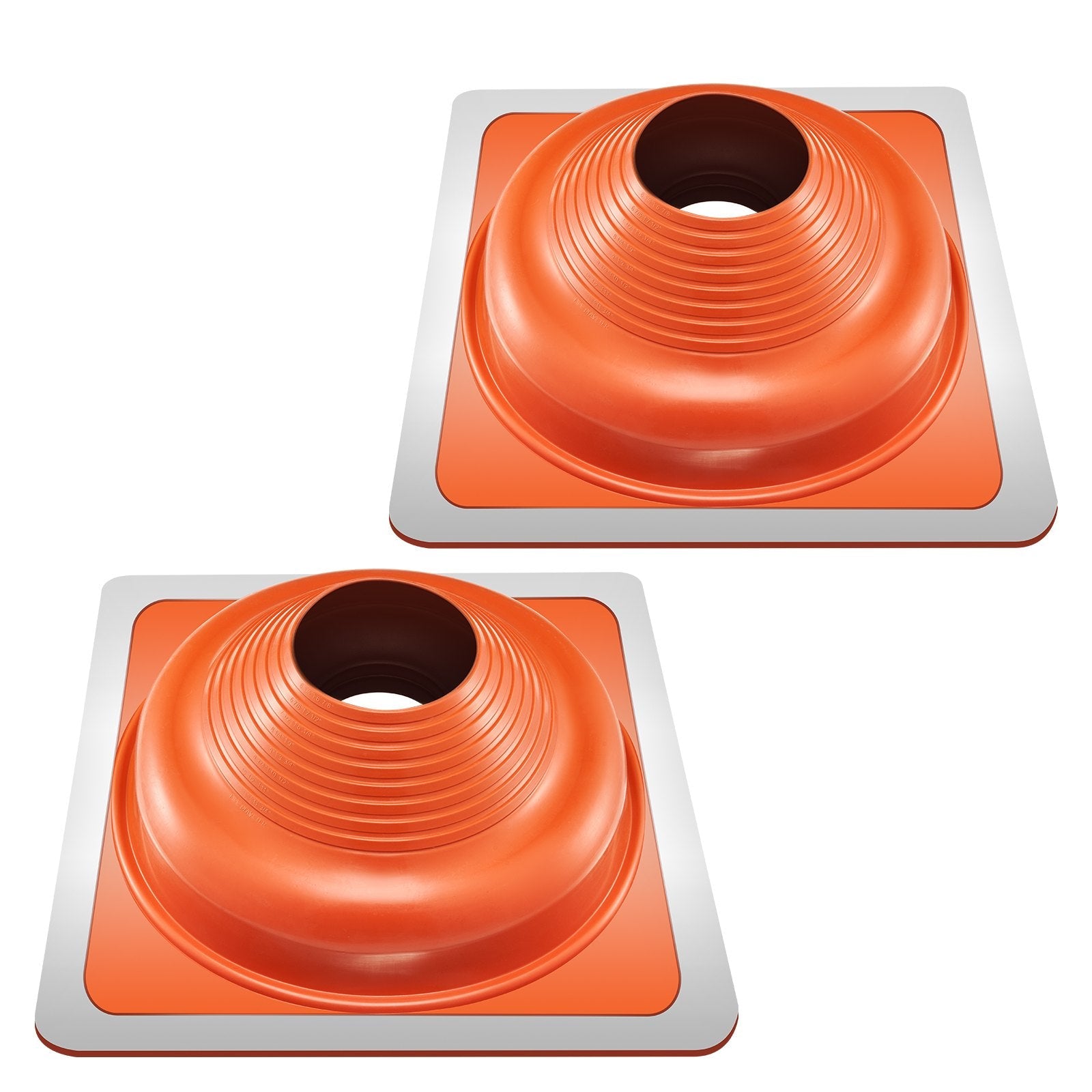 VEVOR 2 Pcs Metal Roof Pipe Flashing Boot Fit 6-1/4" - 11-3/4" Pipe Red Silicone 