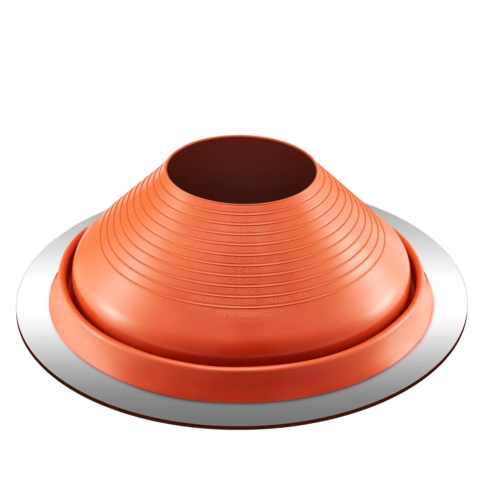 VEVOR Metal Roof Pipe Flashing Boot Fits 10" - 19" Pipe High Temp Red Silicone