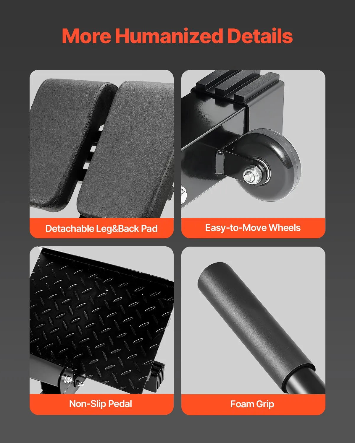 VEVOR Roman Chair Back Extension Hyperextension Bench Multi-Function Adjustable