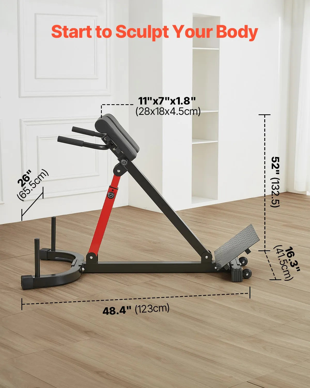 VEVOR Roman Chair Back Extension Hyperextension Bench Multi-Function Adjustable