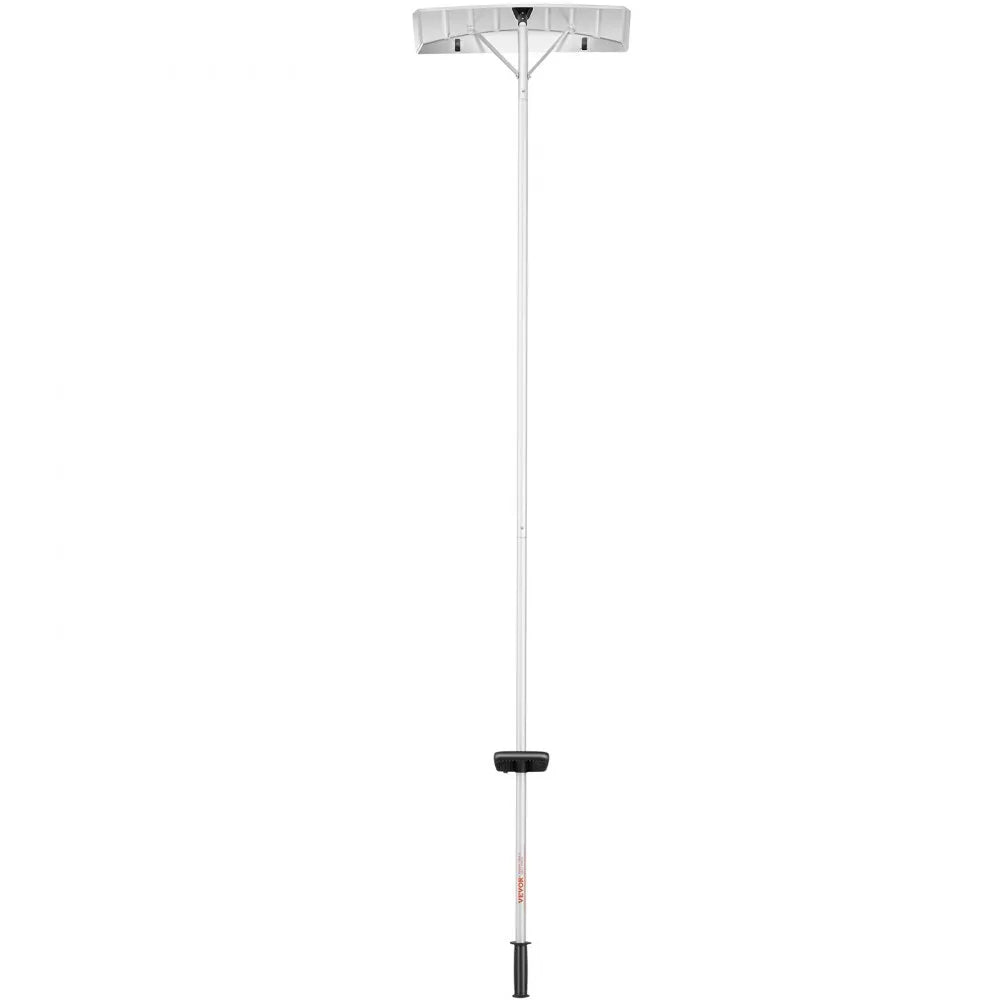 VEVOR Snow Roof Rake, 25" Blade Snow Removal Tool, 21ft Reach Aluminium Roof Shovel, Roll Wheels for Roof Protection, Anti-Slip Handle Grip, Easy to Setup & Use for House Roof, Car Snow, Wet Leaves 