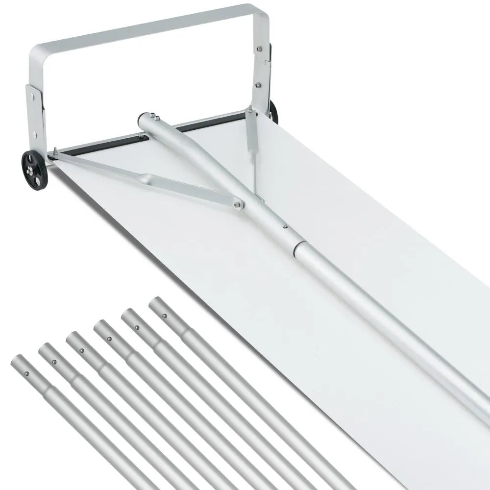 30 ft Roof Snow Rake with 19-Inch Blade, Slide Cloth and Rolling Wheels