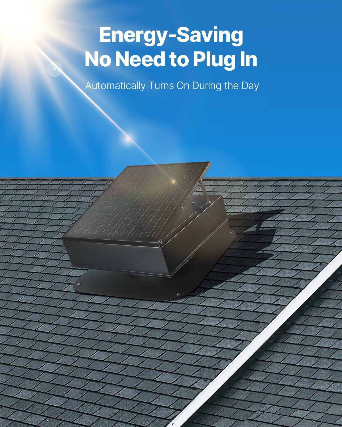 VEVOR Solar Roof Attic Exhaust Fan 35W with Smart Thermostat Brushless Motor 