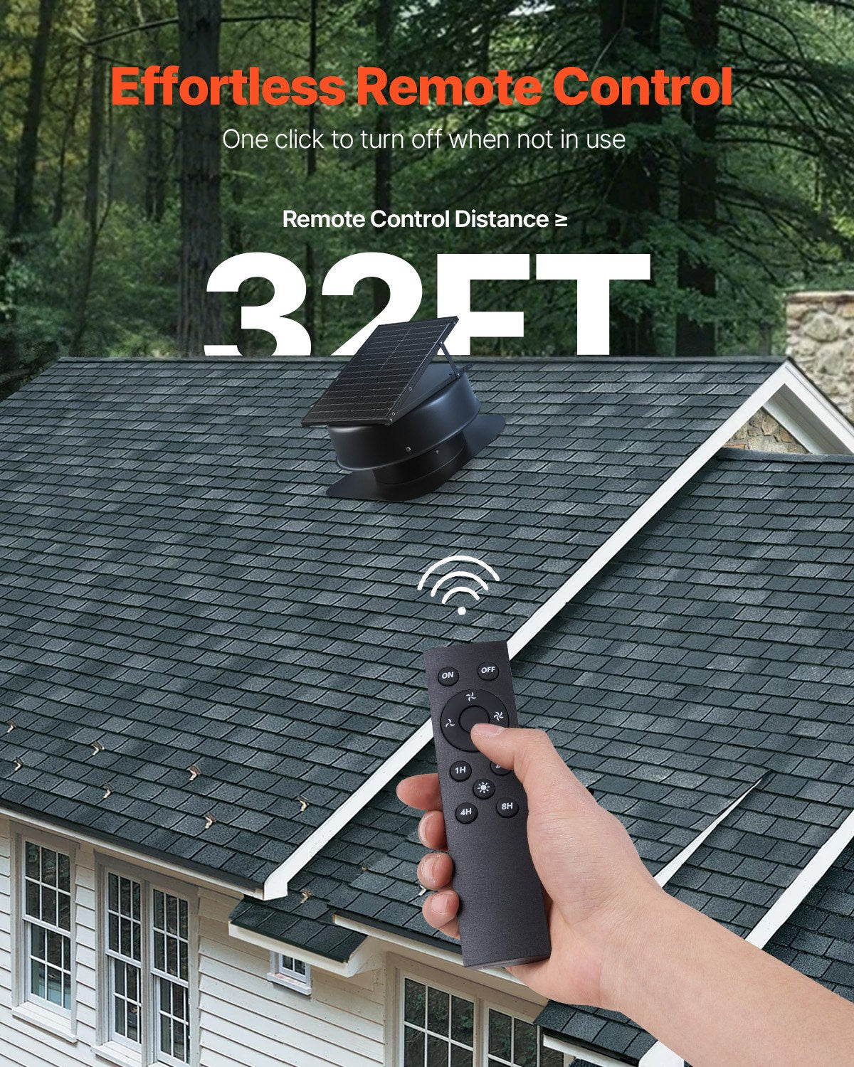 VEVOR Solar Roof Attic Exhaust Fan 50W with Smart Thermostat Remote Control 