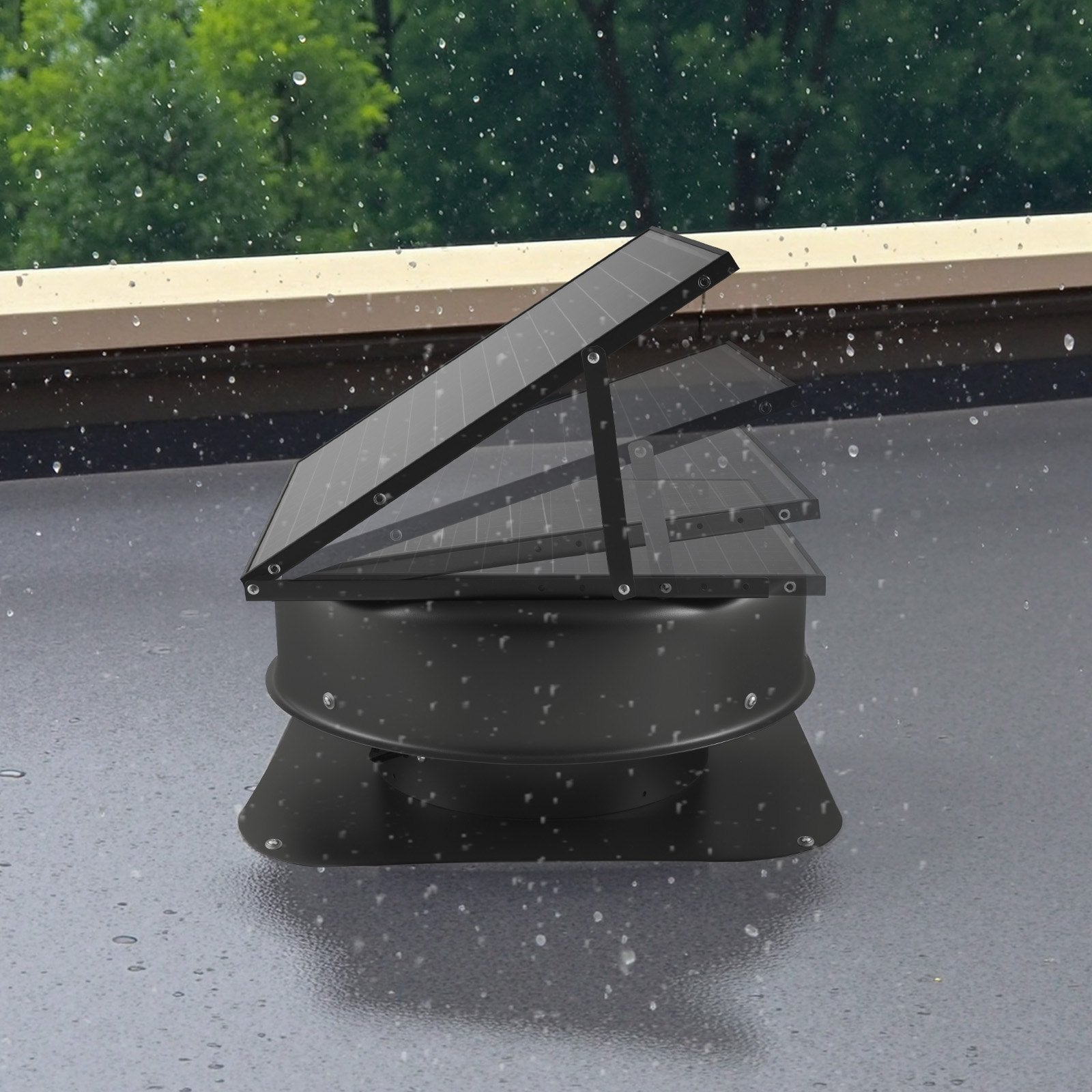 VEVOR Solar Roof Attic Exhaust Fan 50W with Smart Thermostat Remote Control 