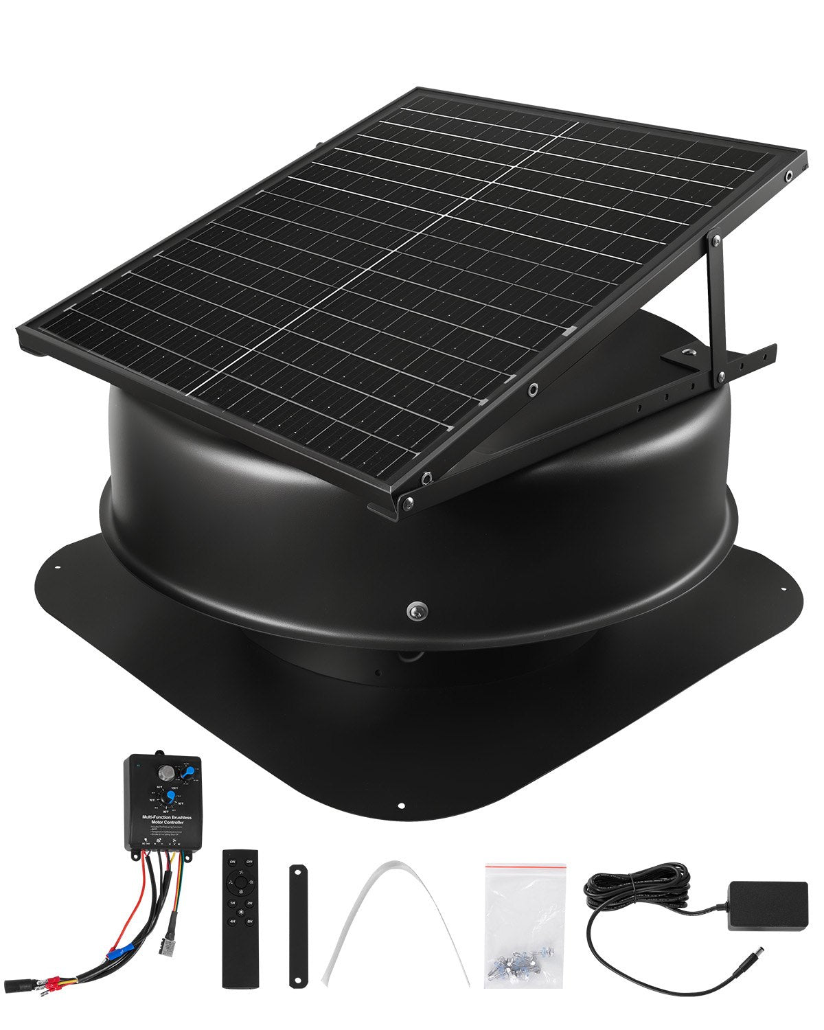 VEVOR Solar Roof Attic Exhaust Fan 50W with Smart Thermostat Remote Control 