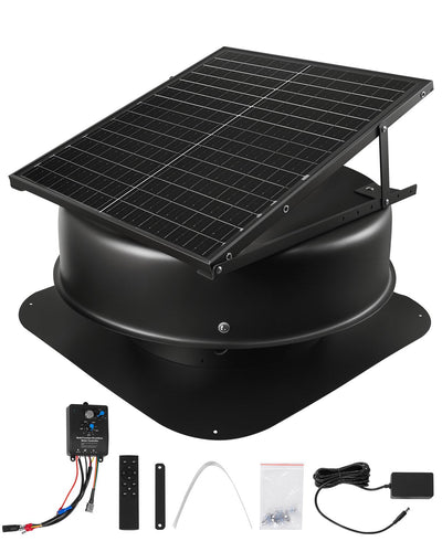 VEVOR Solar Roof Attic Exhaust Fan 50W with Smart Thermostat Remote Control 
