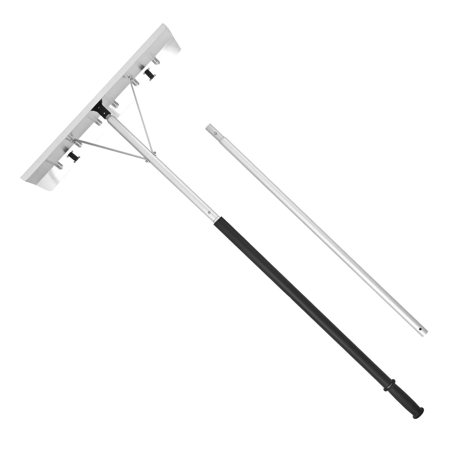 VEVOR Snow Roof Rake, 26 in Aluminum Blade, 7.5-20 ft Adjustable Roof Snow Scraper with Wheels, Anti-Slip Handle Snows Removal Tool, Lightweight House Rooftop Rake for Leaves Debris Removal 