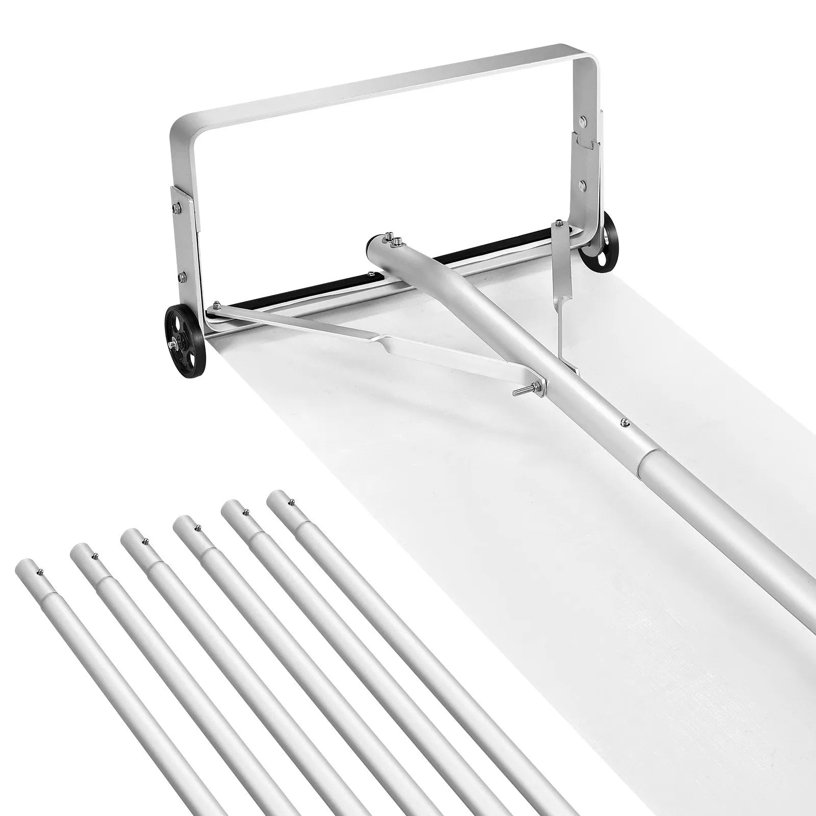 VEVOR Snow Roof Rake, 18.5 in Aluminum Blade, 5.2-30 ft Adjustable Roof Snow Scraper with Wheels & Slide, , Lightweight Snows Removal Tool for House Rooftop Leaves Debris Clearing 