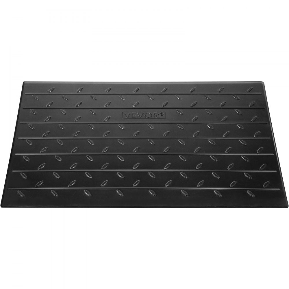 VEVOR Rubber Threshold Ramp, 2.6" Rise Threshold Ramp Doorway, 3 Channels Cord Cover Rubber Solid Threshold Ramp, Rubber Angled Entry Rated 2202 Lbs Load Capacity for Wheelchair and Scooter 
