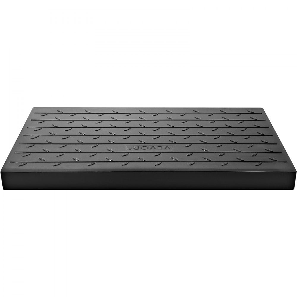 VEVOR Rubber Threshold Ramp, 2.6" Rise Threshold Ramp Doorway, 3 Channels Cord Cover Rubber Solid Threshold Ramp, Rubber Angled Entry Rated 2202 Lbs Load Capacity for Wheelchair and Scooter 
