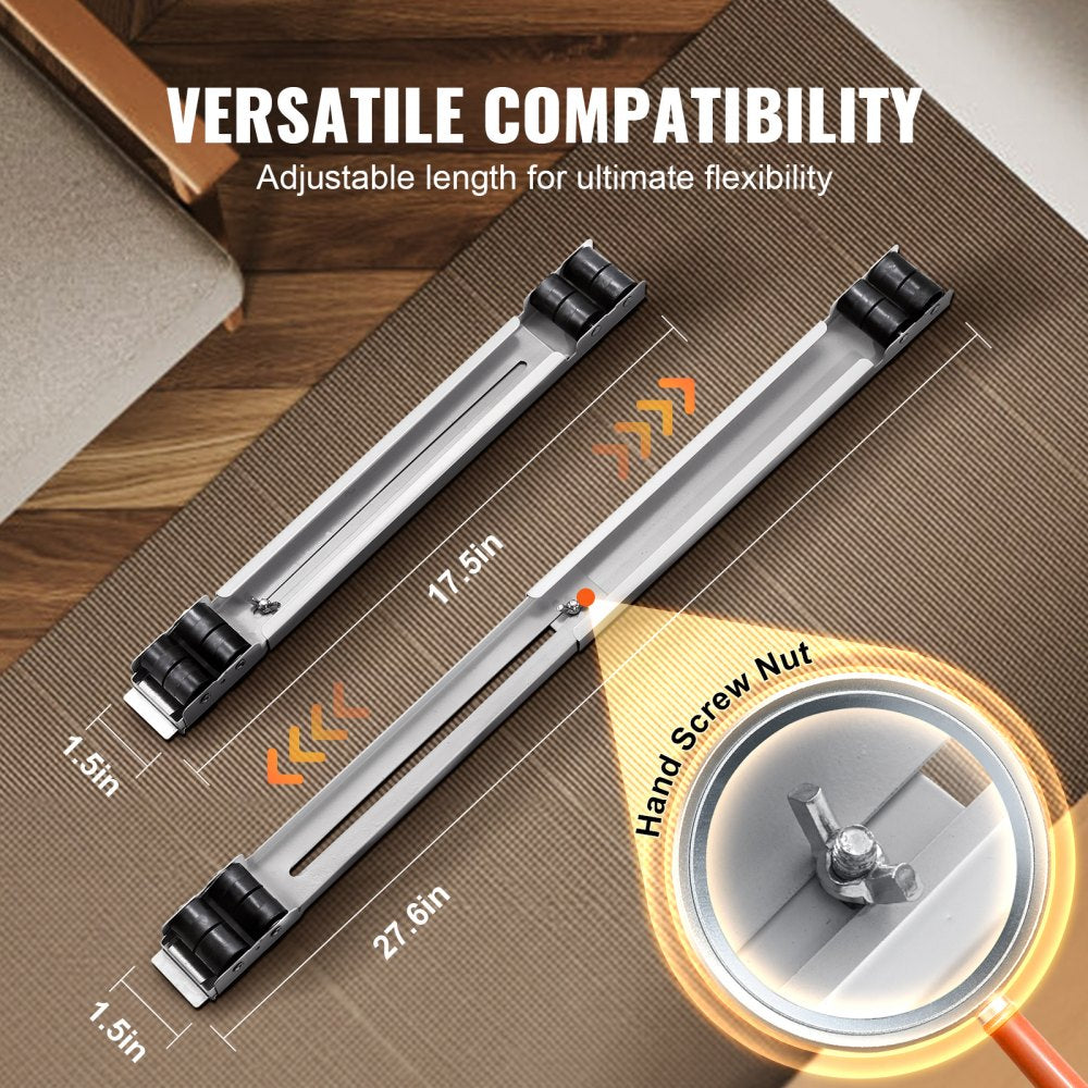VEVOR Heavy Duty Furniture Appliances Rollers, 660 lbs Total Load, Extendable Appliance Rollers Mobile Washing Machine Base, Fridge Stand Dolly Movers for Refrigerators, Dryers, Dishwashers, White 