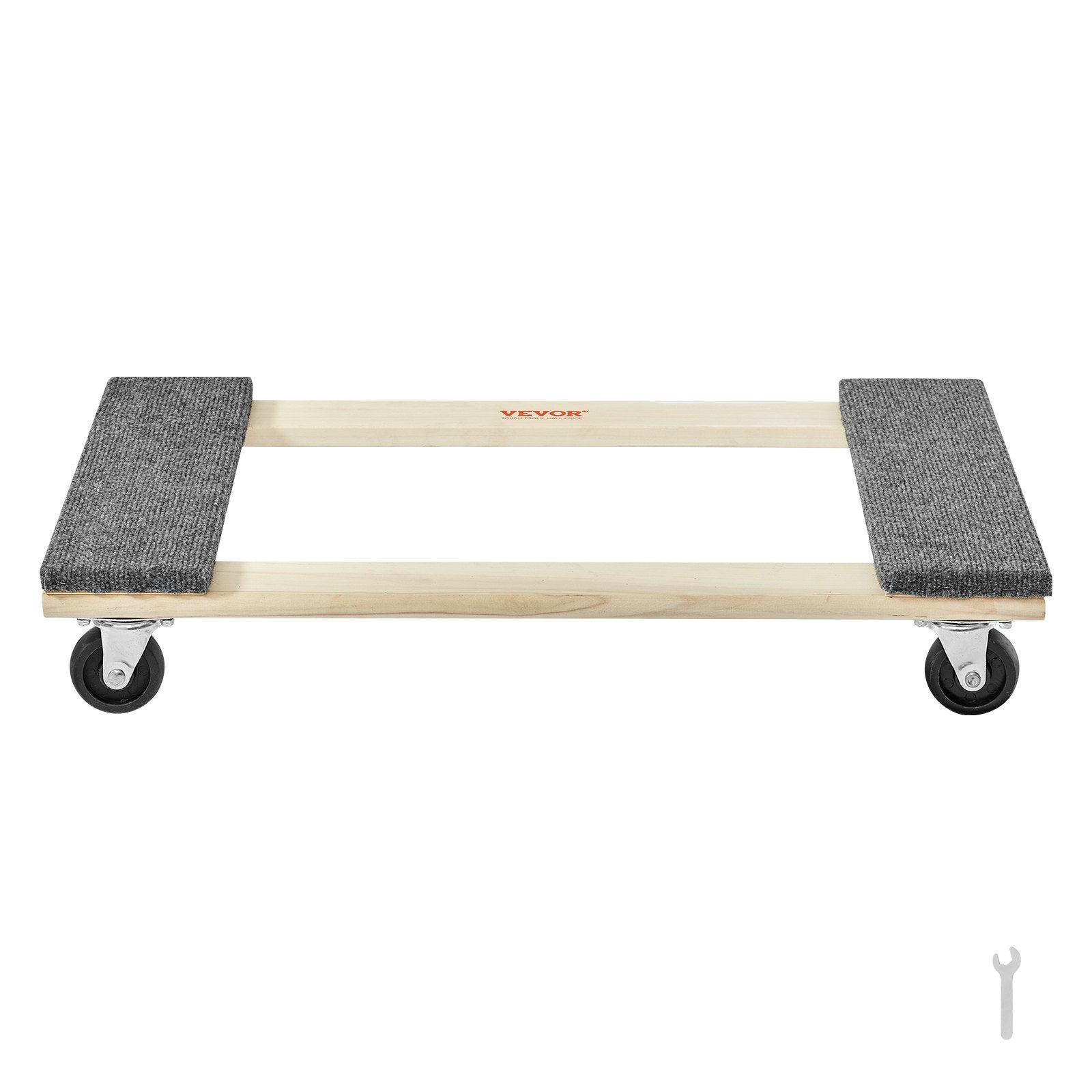 VEVOR Furniture Dolly, 1000 lbs Load Capacity, 18" x 30", 4 x 3" PP Swivel Casters, Heavy Duty Hardwood Furniture Moving Dolly, Mover's Dolly, Moving Cart with Wheels for Heavy Furniture Home Cleaning 