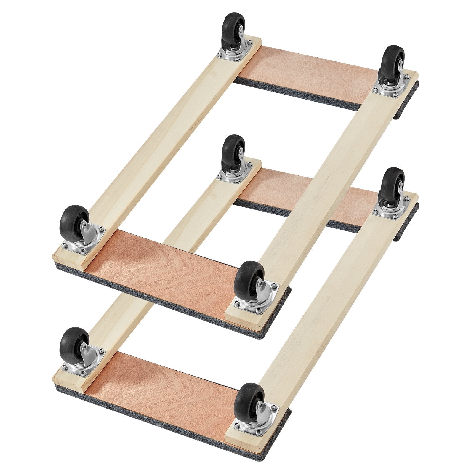 VEVOR Furniture Dolly, 1000 lbs Each Load Capacity, 2 Packs, 18" x 30", 8 x 3" PP Swivel Casters, Heavy Duty Hardwood Furniture Moving Dolly, Mover's Dolly, Moving Cart with Wheels for Heavy Furniture 