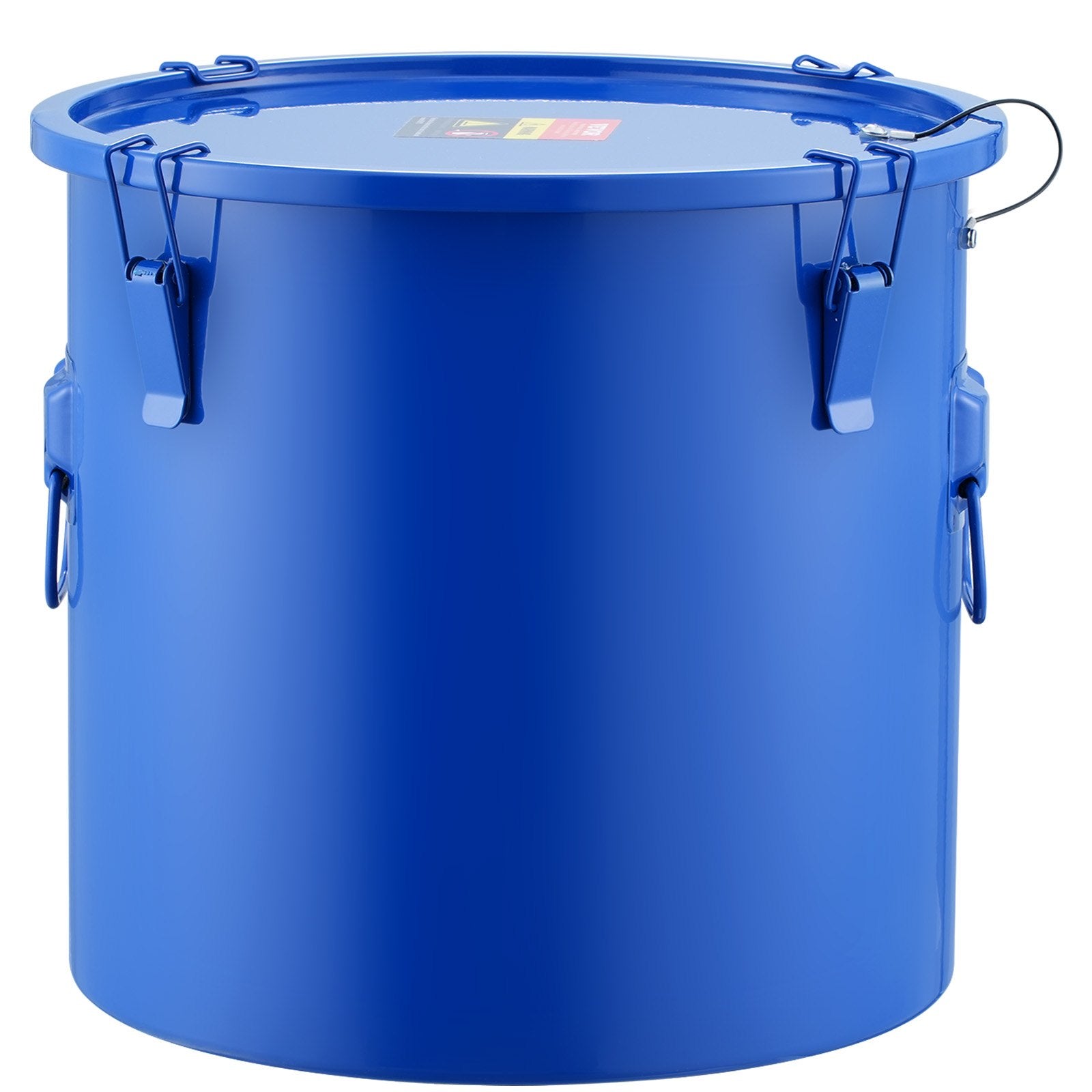 VEVOR Fryer Grease Bucket, 10 Gal Oil Disposal Caddy Carbon Steel Fryer Oil Bucket with Rust-Proof Coating, Oil Transport Container with Lid, Lock Clips, Filter Bag for Hot Cooking Oil Filtering, Blue 