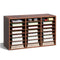 VEVOR Wooden Literature Organizer 24 Compartments Removable Shelves Dark Brown