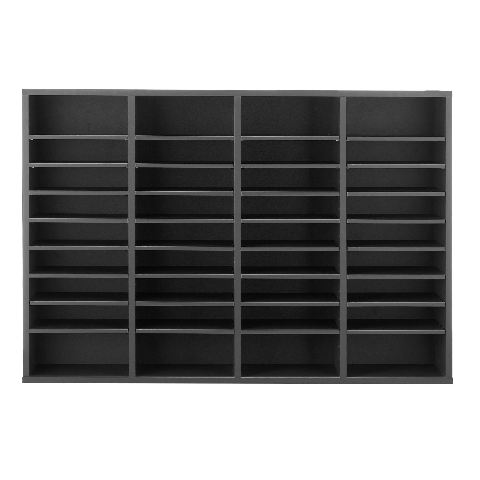 VEVOR Wooden Literature Organizer 36 Compartments with Adjustable Shelves Grey 