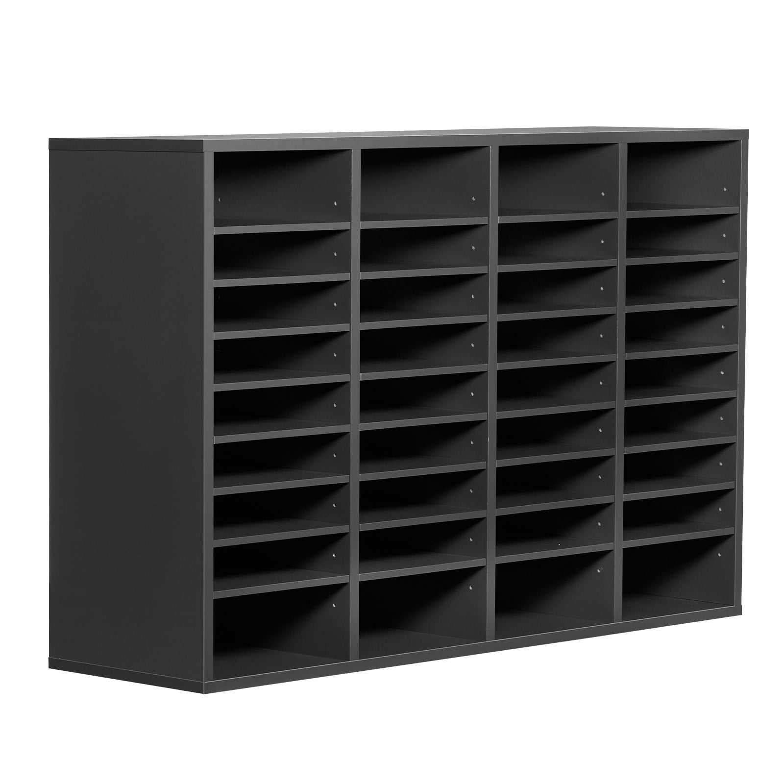 VEVOR Wooden Literature Organizer 36 Compartments with Adjustable Shelves Grey 