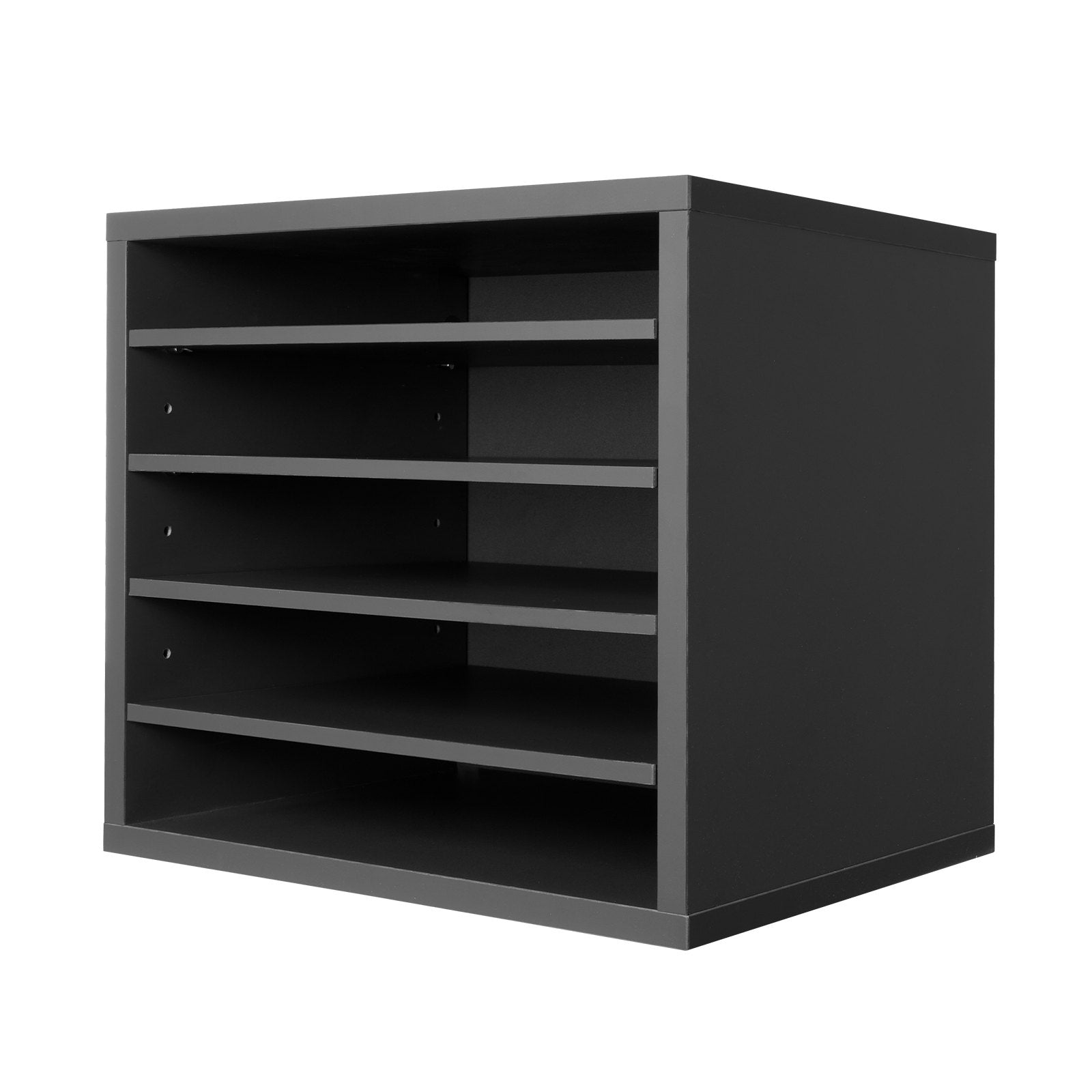 VEVOR Wooden Literature Organizer 5 Compartments with Adjustable Shelves Grey 